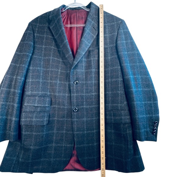 Innocenti Tailored for Tom James Men's Wool Blazer Plaid Checked Sport Coat 40R - Picture 8 of 14